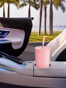 24oz Insulated Tumbler With Lid & Straw, Stainless Steel Vacuum Insulated Water Bottle, Keeps Hot/Cold For 24 Hours, 100% Leak-Proof, Fits Car Cup Holder - Pink - View 6