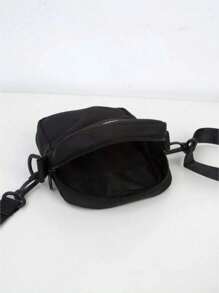 Kit Carteira + Shoulder Bag LETRA P Masculina Estampada Couro Sintetico Bolsa Lateral Blogueira Slim - Preto - Visão 3