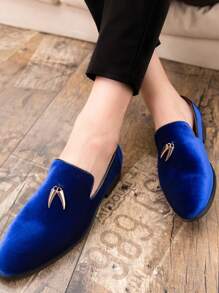 Men's Fashion Casual Party Suede Dress Shoes, Suitable For Outdoor Leisure, Men's Street Shoes (Run Small By 1 Size), Suitable For Teen Summer Casual Or Outdoor Athletic Or Vacation Travel Or Graduation Gifts Or Birthday Dress Accessories - Blue - View 4