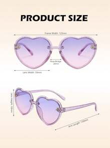 3pcs/Set Girls Heart Shaped Glasses & Bowknot Hair Clips Set - A - View 5