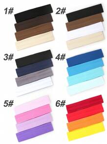 4pcs Women's Solid Color Hair Styling Tools Fashionable Headbands For Casual Wear Accessories - Multicolor - View 2