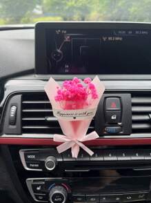 1pc Car Air Vent Creative Mini Baby's Breath Bouquet Fragrance Diffuser - Red - View 1