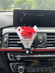 1pc Car Air Vent Creative Mini Baby's Breath Bouquet Fragrance Diffuser - Red - View 4