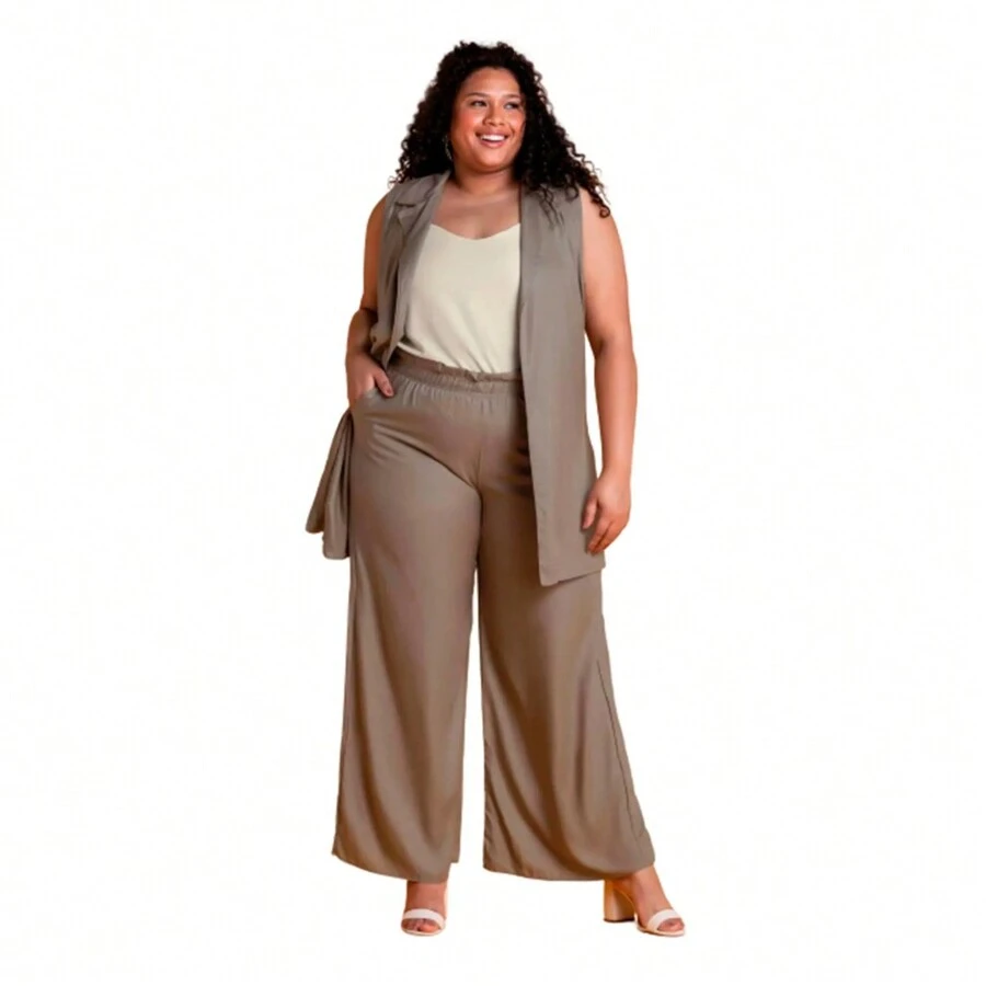 Plus Size Pants - Màu be - Xem 1