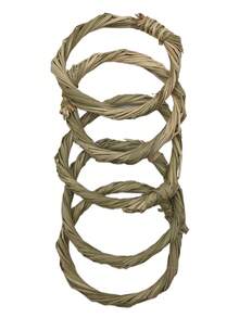 5pcs Natural Handmade Woven Grass Rings For Small Pets Like Rabbits, Hamsters, Etc. To Chew And Distract, Suitable For All Seasons - Multicolor - View 3