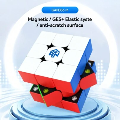 1入 GAN356M 輕量版，56mm 磁性 3x3 速度魔方，適用於初學者、成人和兒童，適用於速度魔方比賽；是節日/生日禮物的理想選擇