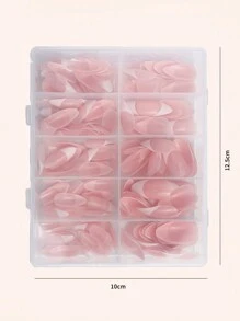120 Pieces Box Almond Shaped Pink Nail Piece White French Press On Nails Almond Shape Press On Nails Young Girls Acrylic Nails Clear. Press On Nails Almond Shape Press On Nails Young Girls Acrylic Nails Clear Almondnail Kit For Gift Idea Acrylic Nails Clear Square False Nails Pack Nails Nail Supplies Nails - Multicolor - View 2
