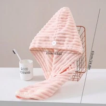 1入超細纖維女士吸水快干頭巾，具有閉合式超吸水快干的帽套式頭巾，適用於捲曲、長、厚、毛躁、濕潤的頭髮，易於使用 - 彩色 - 查看 8