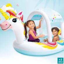 Intex Piscina hinchable Unicornio con ducha y techo (Capacidad 130 litros) (+ 2 años) 254x132x109 cm (Intex 58435) ✅ Entrega 24/48h a España (península)
