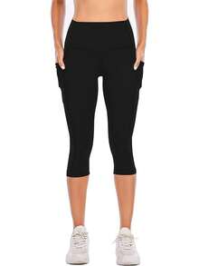 Bộ 3 Quần Legging Thể Thao Cho Nữ - Quần Yoga Capris, Quần Nén Chạy Bộ Thể Dục - Vàng - Xem 5