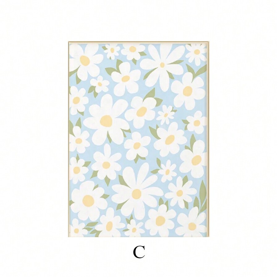 1pc, Boho Wall Art, Modern Abstract Flower Poster Print, Canvas