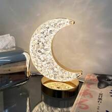 Luminária Cristal Acrílico De Mesa Decorativo 3 Tons De Led - Lua - Visão 2