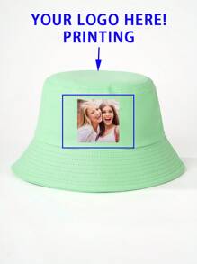 1入組成人實色漁夫帽，客戶可按自己的偏好自定義任何圖片或相片印花 - A - 查看 3