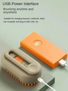 1pc Pet Automatic Spraying Shedding, Anti-Static & Massage Comb, For Cats And Dogs Grooming