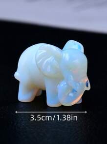 Exquisite Natural Crystal Carved Elephant, Unique Design, Healing Crystal, Gemstone With Contained Energy, Energy Healing Meditation Stone, Perfect For Home Decor And Gift, Portable, Also Ideal For Holiday Gifts, From CUPIDCRYSTAL Brand. - Crystal (3.5cm/1.38in) - View 9