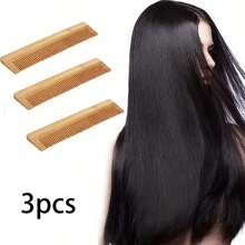 1 件/3 件竹木酒店一次性组合木梳，女士旅行便携 - 彩色 - 查看 1
