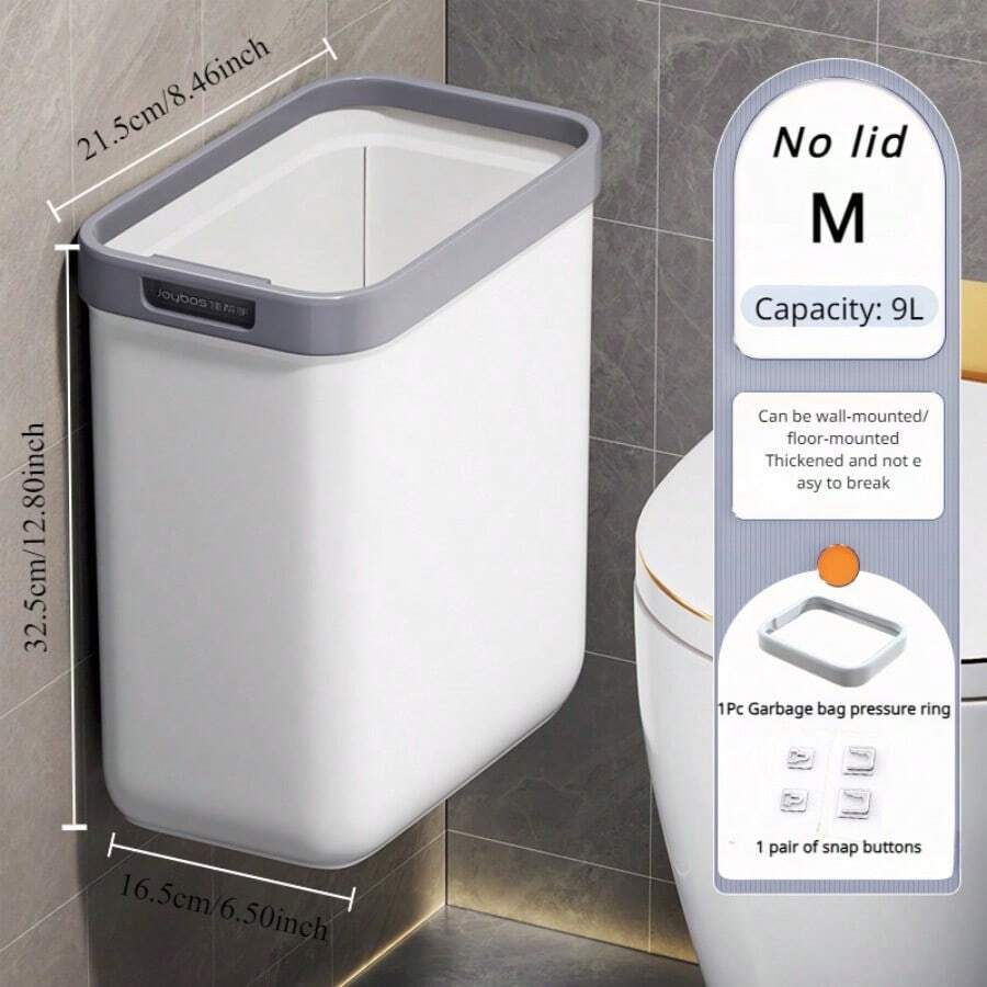 Joybos Desktop Trash Can With Lid Seam Wall Mounted Living Room Kitchen
