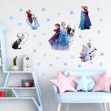 2PCS Frozen Princess Anna Decorative Wall Sticker, Removable PVC Material Wall Sticker, Suitable For Living Room, Bedroom, Baby Room Decorative Wall Sticker, 11.8inchX15.7inchX2, Stickers, Wall Decal, Vinyl Decal For Home Decorations, Spring Decoration Items Refresh Your Home, Rama Decoration Stickers Gifts Birthday Graduation - Multicolor - View 2