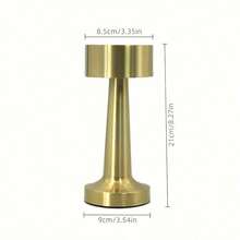 A Dumbbell Model LED Rechargeable Small Table Lamp With Three Lighting Modes, Bedroom, Restaurant, Bar Decoration - Gold - View 12