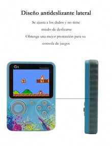Consola De Juegos De Video Retro,Consola retro portatil G5 ,con Incorporada En 500 Juegos, con pantalla de 3.5",,conecta a un tv con cable rca incluido ,bateria recargable y cable de carga,regalos favoritos de los niños - Azul - Ver 2