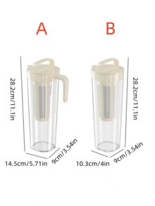 1pc Cold Brew Jug Refrigerator Water Bottle For Coffee, Fruit Tea, Sealed And Heat-Resistant, Cold Brew Drip Ice Water Bottle For Summer - White - View 2