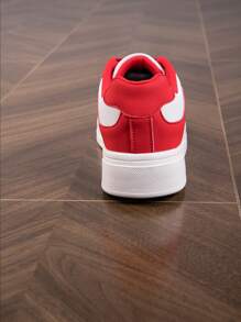 Women's Casual Canvas Sneakers, Versatile & Comfortable Thick-Sole Fashion Colorblock Lace-Up Round Toe Sportswear