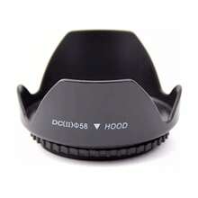 Parasol Tulipán 58mm Ø58 Para Lentes Canon 18-55mm 55-250mm 70-300m - Negro - Ver 1