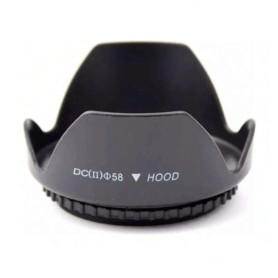 Parasol Tulipán 58mm Ø58 Para Lentes Canon 18-55mm 55-250mm 70-300m - Negro - Ver 1