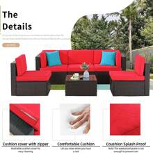 JAMFLY 6 Pieces Patio Furniture Sets Outdoor All-Weather Sectional Patio Sofa Set