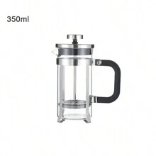 1pc American Style Press-Type French Press With Flat Cover, Stainless Steel Milk Foam Maker, Heat-Resistant Glass Tea/Coffee/Espresso Maker Pot - Multicolor - View 6
