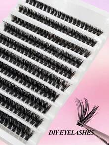 Asiteo 200Pcs Individual Lashes Fluffy Wispy And Soft False Eyelashes Makeup Extension Lashes DIY At Home - D - View 4