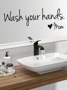 1 Sheet Waterproof Black Quote Wall Decals - Removable Bathroom Stickers For A Personalized Touch Home Bathroom Decor - Multicolor - View 3