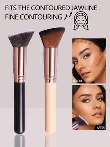 1 pieza Brocha de contorno angulada de primera calidad para rubor, polvo suelto, contorno, sombreado nasal y esculpido, herramienta de maquillaje multifuncional,pinceles de maquillaje brochas para maquillaje cepillo maquillaje pincel maquillaje pinceles para maquillaje - Multicolor - Ver 3