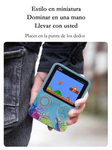 Consola De Juegos De Video Retro,Consola retro portatil G5 ,con Incorporada En 500 Juegos, con pantalla de 3.5",,conecta a un tv con cable rca incluido ,bateria recargable y cable de carga,regalos favoritos de los niños - Azul - Ver 1
