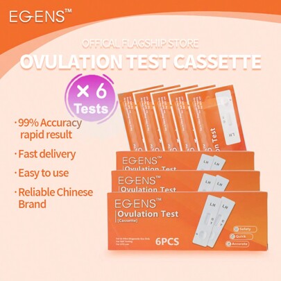 EGENS 6/12/20PCS LH Ovulation Test Cassette Diagnostic Kit One Step First Response Ovulation Test Kit Urine Test For Home Use