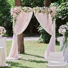 UNHO Garden Wooden Wedding Arch Backdrop Frame Stand Flower Archway Stand For Party, Bridal Shower, Patio Decoration 3M X 3M - Apricot - View 4