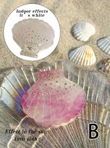 OUSEON 时尚精致的贝壳发夹，在阳光下会变色，镶嵌优质水钻，散发出独特的设计和百搭的优雅气质 - 是时尚达人的完美选择 时尚发饰 美容爪夹 波西米亚风发夹 - 彩色 - 查看 8