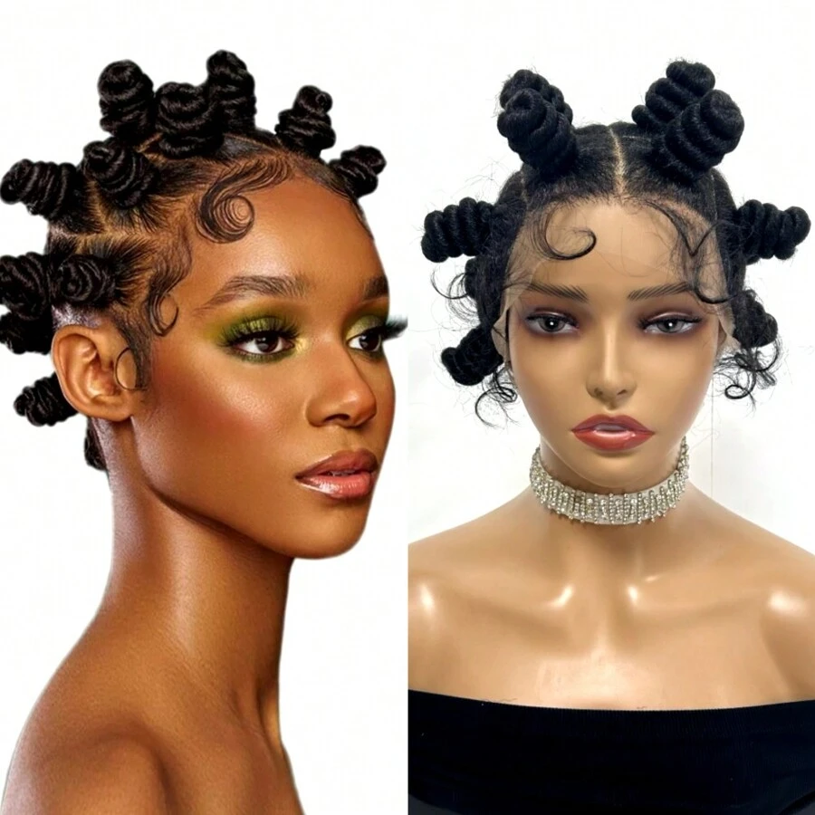 Wholesale Transparent Lace Synthetic Braided Wigs Hair Hd 360 Full Lace Braided Wigs For Women - Black - View 1