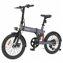 5TH WHEEL Foldable Electric Bike, 250W Motor, 36V 10.4Ah Battery, 20-Inch Rubber Tires, 25km/H Max Speed, 80km Max Range, Shimano 6-Speed, Disc Brakes, Thunder 2 - Màu xám đen - Xem 4