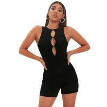 Palazzo Jumper De Deportivo Corto Body Casual Para Mujer - Negro - Ver 3