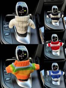 Personalized Small Sweater For Car Gearshift Covers, Suitable For Autumn & Winter Car Interior Decor