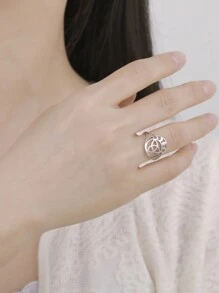 1 pieza Anillo de sacerdotisa celta nudo del sol y la luna en acero inoxidable para mujer, nuevo llegada - Serie resumen - Ver 8