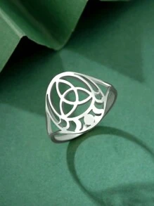 1 pieza Anillo de sacerdotisa celta nudo del sol y la luna en acero inoxidable para mujer, nuevo llegada - Serie resumen - Ver 3