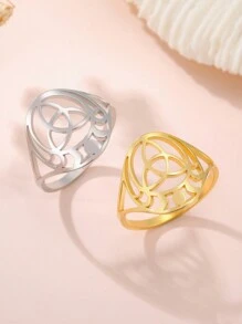 1 pieza Anillo de sacerdotisa celta nudo del sol y la luna en acero inoxidable para mujer, nuevo llegada - Serie resumen - Ver 7