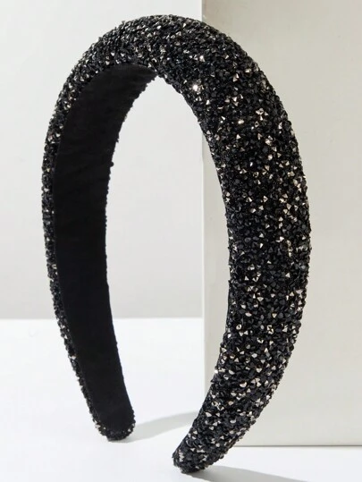 1 pièce Bandeau de fête pour femmes décoré de pierres précieuses et de fausses perles, ciel étoilé. Accessoire pour cheveux, serre-tête, accessoire de tête