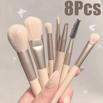 迷你版8支化妆刷套装 便携旅行套装 软毛眼影刷 粉底刷 美妆工具，化妆刷套装，化妆刷套装，化妆刷套装，全套化妆刷，化妆刷套装，全套化妆工具，化妆刷套装，化妆刷套装，化妆礼盒套装