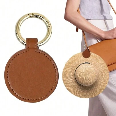 1pc/2Pcs Round Magnetic Hat Clip On Bag Hat Holder For Travel Hat Keeper Clip Backpack Portable Non-Stretch Magnetic Clip Backpack Luggage Outdoor Travel Essentials For Student Men Women College Student ,Bag Backpack Luggage PU Leather Hat Keeper Clip Travel Bag Accessories.
