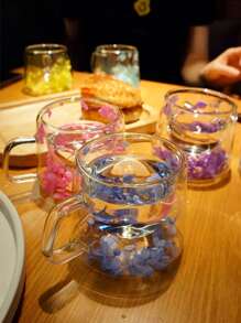 Cốc cà phê thủy tinh đôi có quai, sản phẩm mới sáng tạo hoa thật hoa khô cốc thủy tinh, cốc thủy tinh chịu nhiệt borosilicate cao 200ml với kiểu dáng thời trang, phù hợp đựng đồ uống nóng/lạnh như sữa, cà phê, trà cho phụ nữ, cốc hoa thủ công, cốc hoa vĩnh cửu cốc sáng tạo với sức hấp dẫn cao, cốc nước quà tặng lễ hội, món quà nhỏ tăng cường cảm giác vui vẻ - Nhiều màu - Xem 4