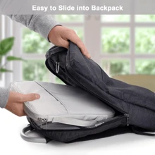 平板电脑保护套/iPad 便携包，兼容 iPad、Kindle，兼容三星 Galaxy 和 Android 平板电脑，防水，带手柄和前袋（浅灰色） - 淺灰色 - 查看 5