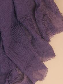 1pc Women Hijab Solid Color Pleated Basic Classic Solid Color Headscarf For Abaya Veiled Clothes - Purple - View 5